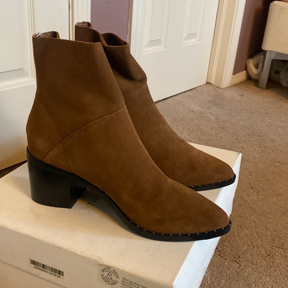 Treasure and Bond Cognac Suede Ankle Boot